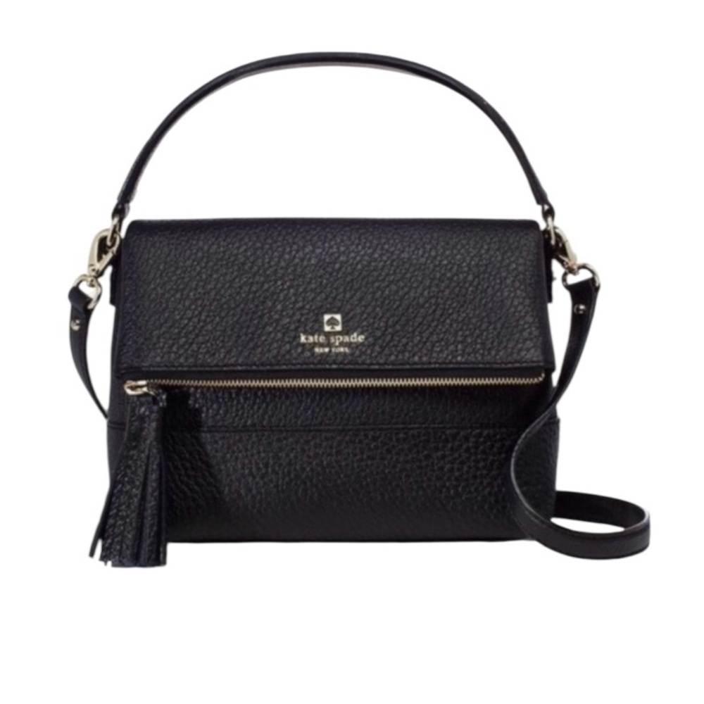 Kate Spade Black Southport Avenue Mini Maria Crossbody Bag with Tassel